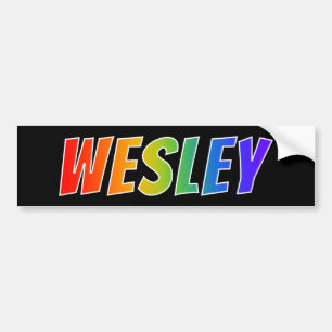 Autocollant De Voiture Prénom "WESLEY" : Coloration d'arc-en-ciel