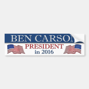 Autocollant De Voiture Président de Ben Carson en 2016