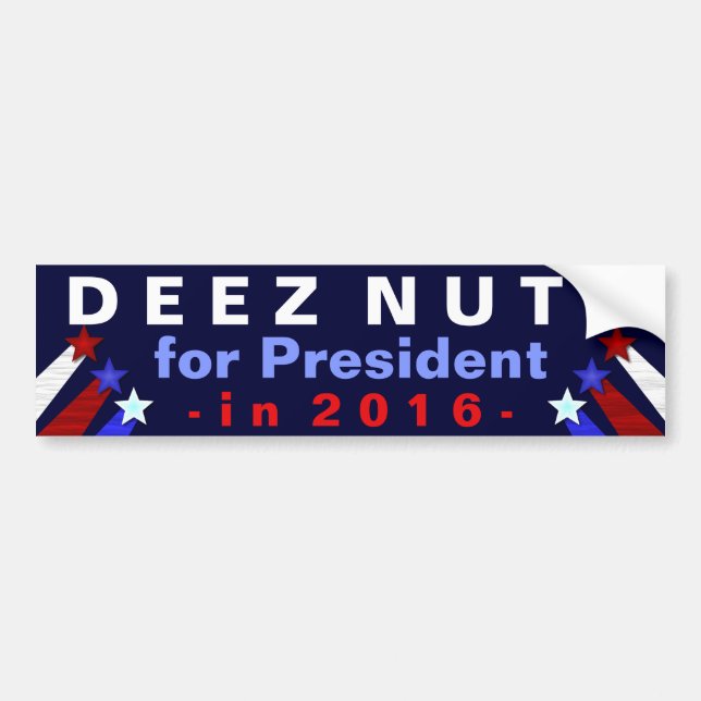 Autocollant De Voiture Président Nuts de Deez élection 2016 drôle (Devant)