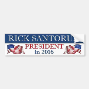 Autocollant De Voiture Président Rick Santorum en 2016