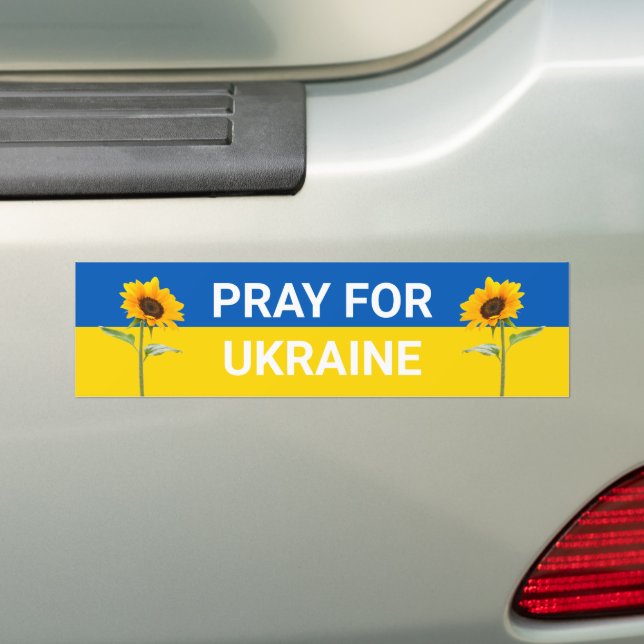 Autocollant De Voiture Priez pour l'Ukraine Drapeau de tournesol Jaune &  (En voiture)