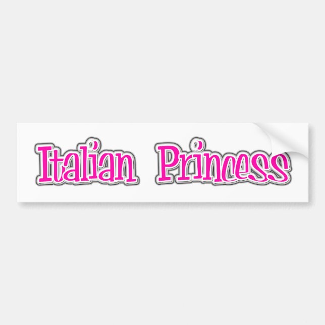 Autocollant De Voiture Princesse italienne adhésif pour pare-chocs (Devant)