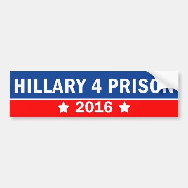 Autocollant De Voiture Prison 2016 de Hillary Clinton 4 (Devant)