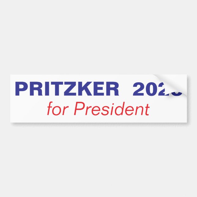 Autocollant De Voiture Pritzker 2028 pour le président (Devant)
