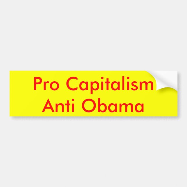 Autocollant De Voiture Pro capitalisme anti Obama (Devant)