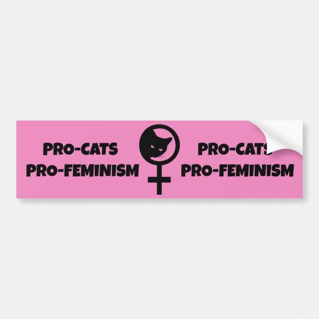 Autocollant De Voiture Pro Cats Pro Feminisme (Devant)