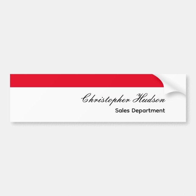 Autocollant De Voiture Professionnel Simple Rouge Blanc (Devant)