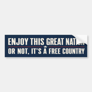 Autocollant De Voiture Profitez de cette grande nation drôle patriotique 
