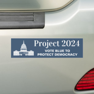 Autocollant De Voiture Projet 2024 Vote pour la démocratie