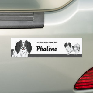 Autocollant De Voiture Propriétaire de chien Phalène noir et blanc mignon