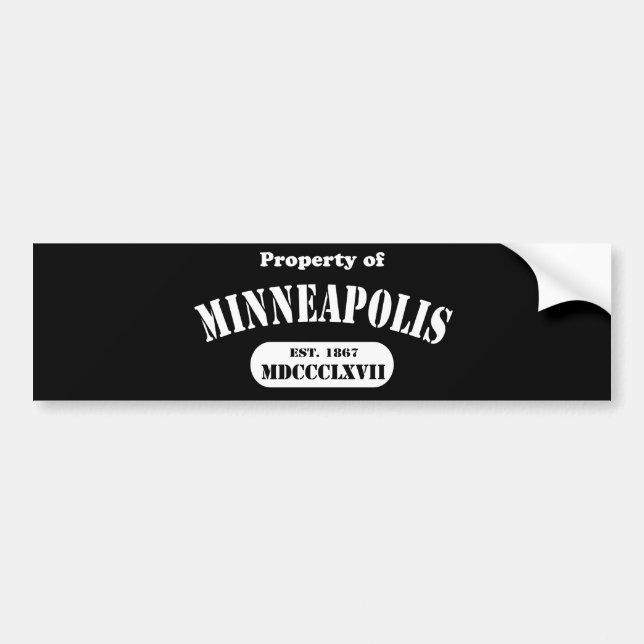 Autocollant De Voiture Propriété de Minneapolis (Devant)
