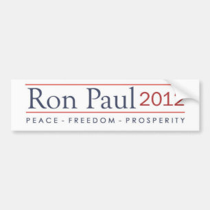 Autocollant De Voiture Prospérité 2012 de liberté de paix de Ron Paul