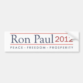 Autocollant De Voiture Prospérité 2012 de liberté de paix de Ron Paul