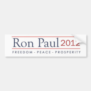 Autocollant De Voiture Prospérité 2012 de paix de liberté de Ron Paul