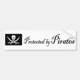 Autocollant De Voiture ProtectedbyPirates, adhésif pour pare-chocs