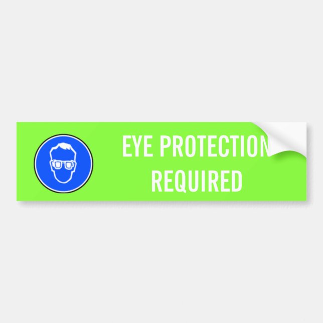 AUTOCOLLANT DE VOITURE PROTECTION OCULAIRE REQUISE (Devant)