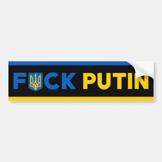 Autocollant De Voiture Puck s'oppose à Poutine drapeau ukrainien ukrainie