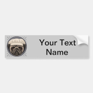 Autocollant De Voiture Pug Chef