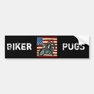 Autocollant De Voiture Pug motard