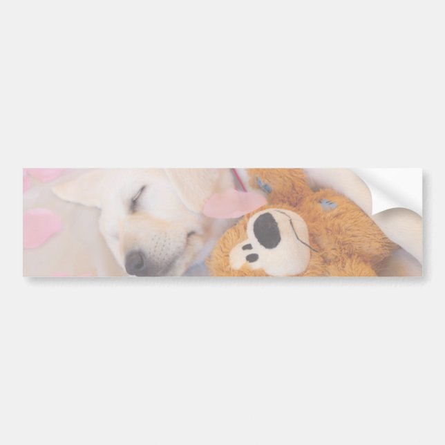 Autocollant De Voiture Puppy cuddles 02 (Devant)