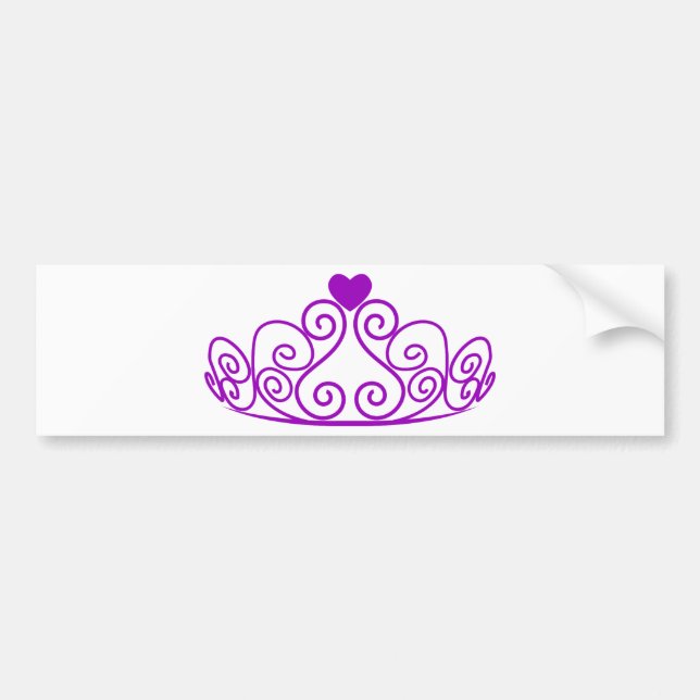 AUTOCOLLANT DE VOITURE PURPLE PRINCESS TIARA GRAPHIC CROWN CUSTOMIZABLE (Devant)