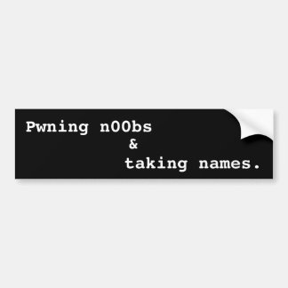 Autocollant De Voiture Pwning n00bs et noms de prise