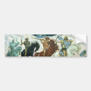 Autocollant De Voiture Quatre cavaliers d'apocalypse par Vasnetsov (1887)