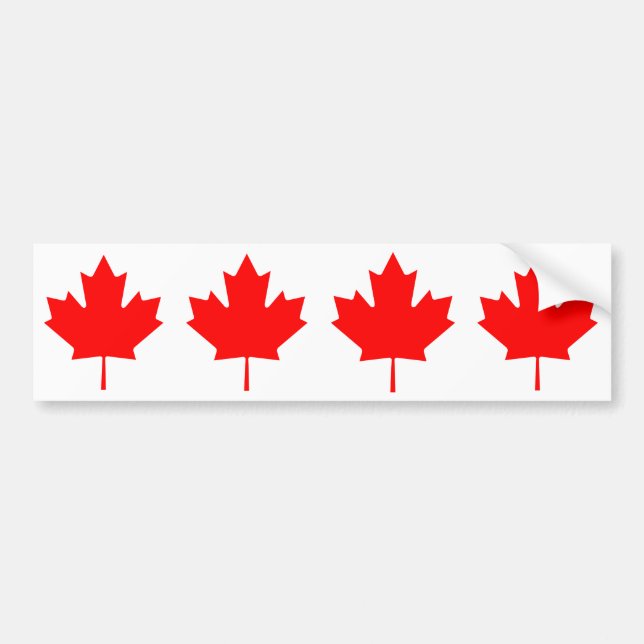 Autocollant De Voiture QUATRE Feuille d'érable du Canada (Devant)
