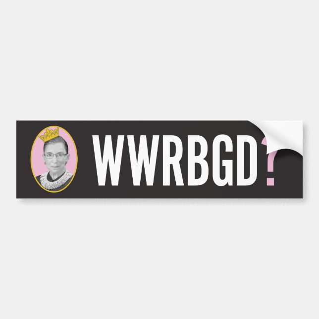 Autocollant De Voiture Que ferait RBG ? / WWRBGD (Devant)