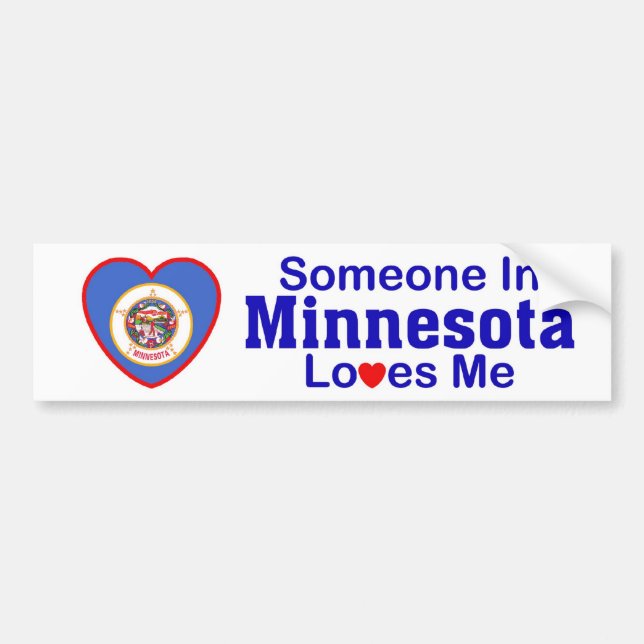 Autocollant De Voiture Quelqu'un au Minnesota m'aime (Devant)