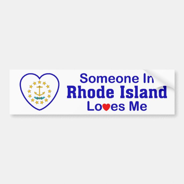 Autocollant De Voiture Quelqu'un dans Île de Rhode m'aime (Devant)