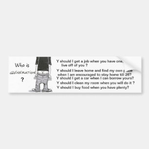 Autocollant De Voiture Qui est la génération Y ?