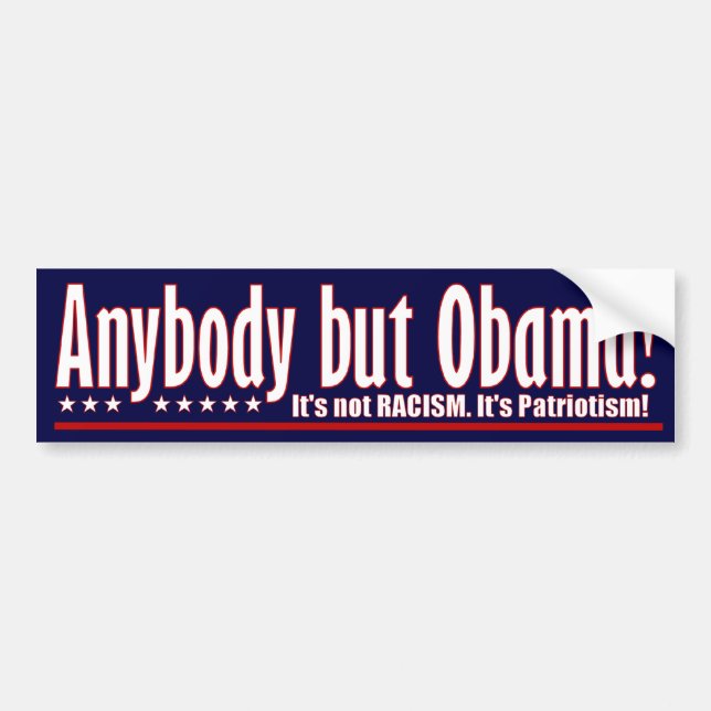 Autocollant De Voiture Quiconque mais Obama (Devant)