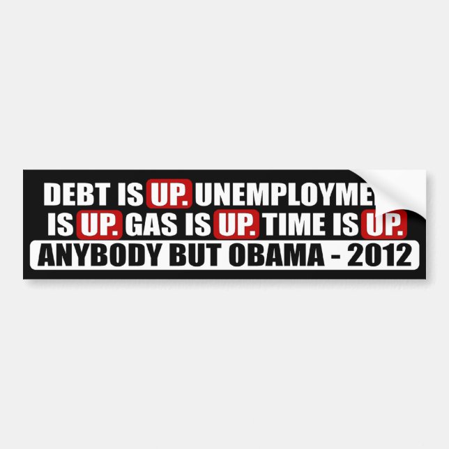 Autocollant De Voiture Quiconque mais Obama - 2012 (Devant)