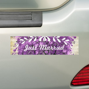 Autocollant De Voiture Radiant Violet Romantique Mariage de la feuille de