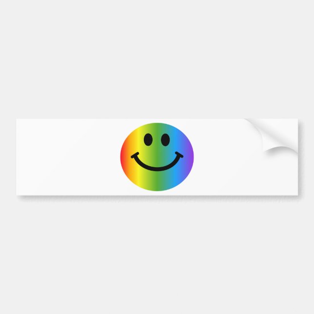 Autocollant De Voiture Rainbow Happy Face (Devant)