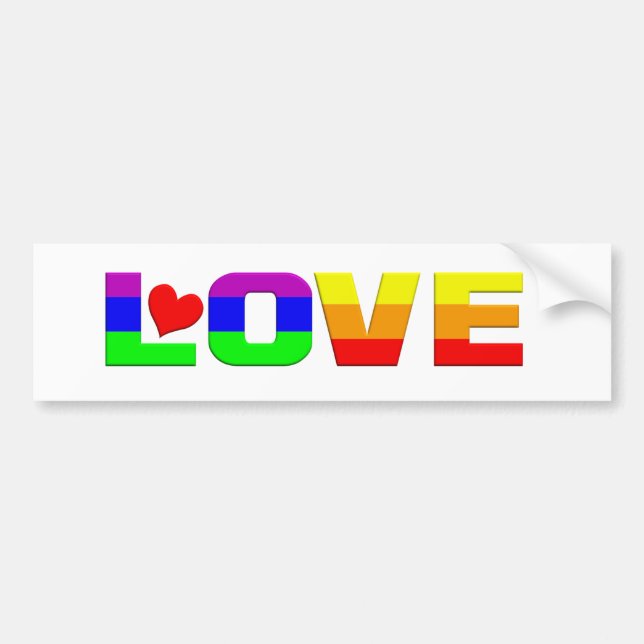 Autocollant De Voiture Rainbow Love (Devant)