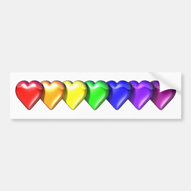 Autocollant De Voiture RainbowHearts (Devant)