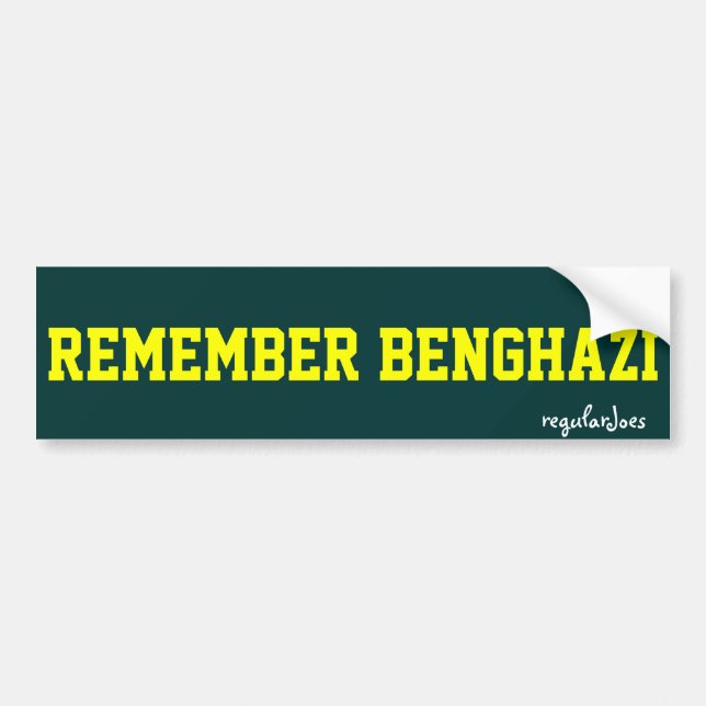 Autocollant De Voiture Rappelez-vous le bumpersticker de Benghazi par des (Devant)