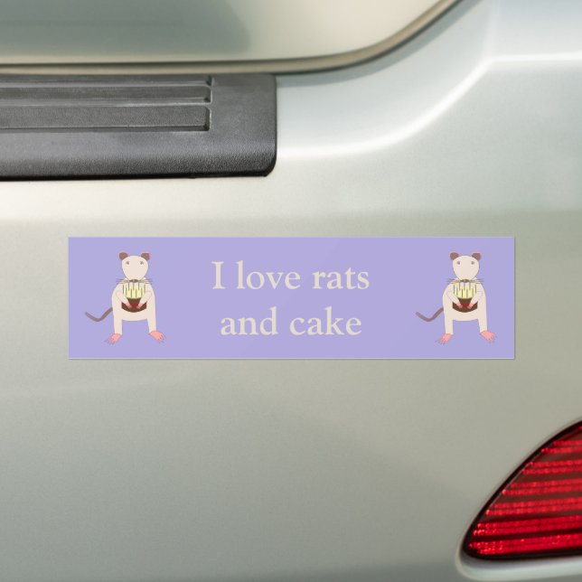Autocollant De Voiture Rat de Siamese avec gâteau d'anniversaire personna (En voiture)