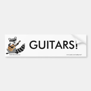 Autocollant De Voiture Raton laveur jouant la guitare
