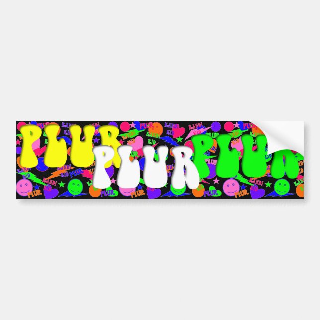 Autocollant De Voiture Rave Kandi Kid PLUR (Devant)