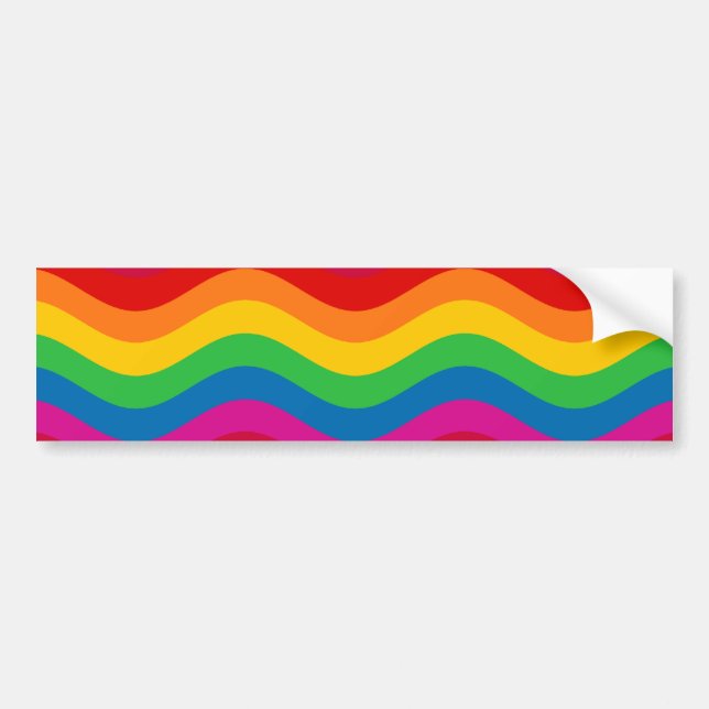 Autocollant De Voiture Rayures onduleuses d'arc-en-ciel (Devant)