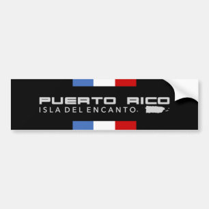 Autocollant De Voiture Rayures sportives de Porto Rico Carte de l'île e