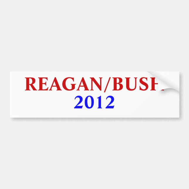 AUTOCOLLANT DE VOITURE REAGAN/BUSH, 2012 (Devant)