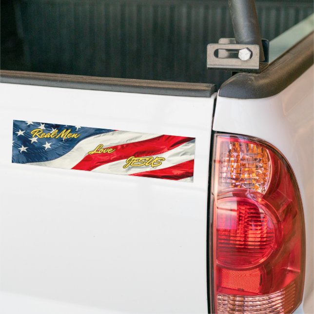 Autocollant De Voiture Real men love Jésus (Sur camion)