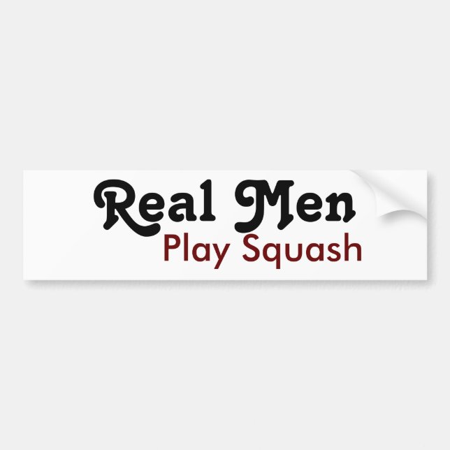 Autocollant De Voiture Real Men Play Squash (Devant)