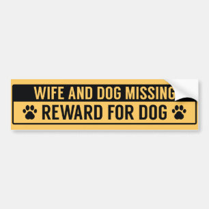 Autocollant De Voiture Récompense absente d'épouse et de chien pour le