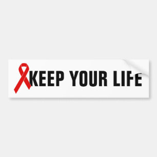 Autocollant De Voiture Red Awareness Ribbon + your message