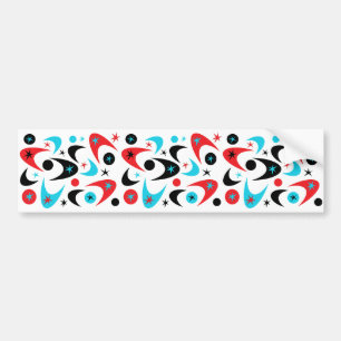 Autocollant De Voiture Red Black et Aqua Starburst Boomerang